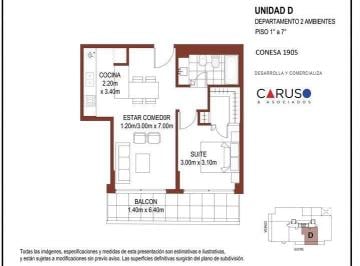 Departamento · 46m² · 2 Ambientes · 2 Ambientes a Estrenar Apto Crédito en Barrancas de Belgrano