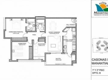 Departamento · 80m² · 2 Ambientes · 1 Cochera · Oportunidad - Casonas de Manantiales - Dptos de 1 - 2 y 3 Dor