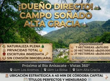 Terreno de 1 ambiente, La Rancherita · Terrenos en Venta en La Paisanita 1 a 10 Hectáreas Alta Gracia Próxima Al Rio