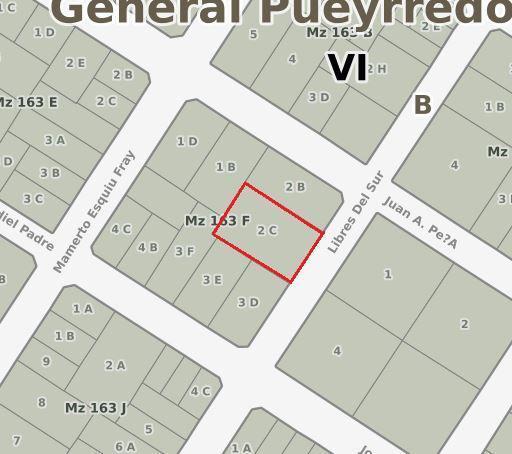 Importante lote sobre esquina de 1225m² en Parque Luro