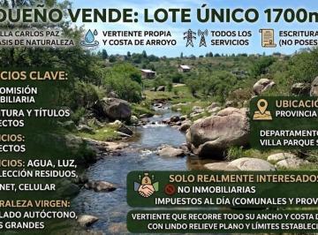Terreno de 1 ambiente, Villa Parque Siquiman · Oportunidad Inversión Arroyo Escritura Lote Villa Parque Siquiman