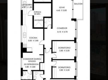 Departamento de 5 ambientes, Núñez · Piso Departamento - Torre Nuñez - 3 Dorm., Dependencia y Cochera Cubierta