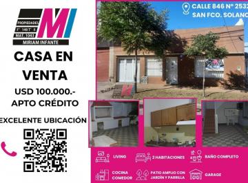 Departamento · 100m² · 2 Dormitorios · 1 Cochera · Casa 3 Ambientes en Venta