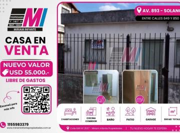 Casa · 89m² · 4 Ambientes · Nuevo Valor Casa San Francisco Solano con Amplio Terreno Excelente Ubicacion Av 893 y