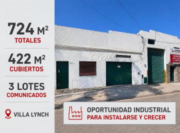 Bodega-Galpón , General San Martín · Oportunidad Industrial - 3 Lotes 724 m² Totales - 422 m² Cubiertos