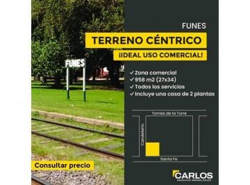 Terreno · 958m² · Terreno Céntrico en Funes, Ideal Uso Comercial!