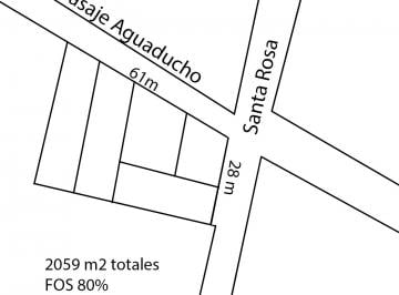 Terreno , Córdoba · 5 Lotes Unidos Vendo Alberdi - 2059 m² Total! Santa Rosa - Mismo Dueño
