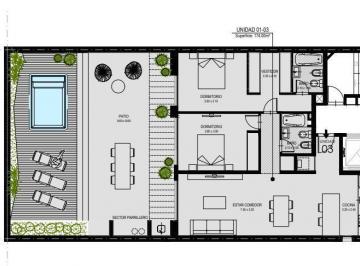 Departamento · 90m² · 3 Ambientes · 1 Cochera · Departamento - Centro