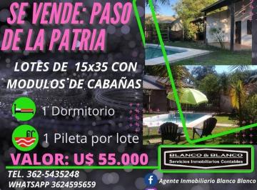 Casa · 525m² · 2 Ambientes · Se Vende Paso de La Patria Lotes con Módulos de Cabañas