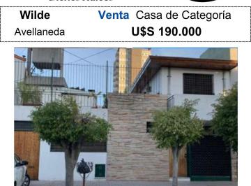 Casa de 4 ambientes, Avellaneda · Venta Casa de Categoría con 4 Ambientes en El Centro de Wilde (Avellaneda)