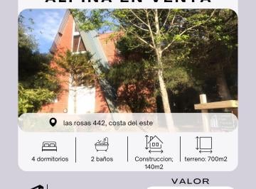 Casa de 5 ambientes, Costa del Este · Casa Alpina Costa del Este