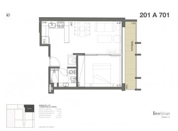 Departamento · 40m² · 2 Ambientes · 1 Cochera · Departamento - Palermo