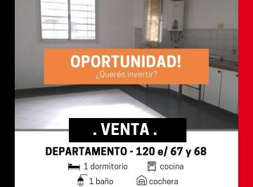 Departamento de 2 ambientes, La Plata · Oportunidad! Depto 1 Dormitorio en Venta.