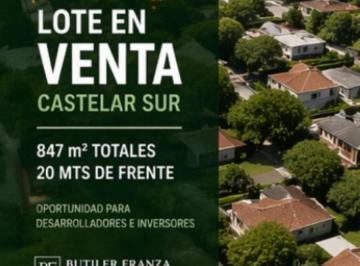 Terreno · 847m² · Lote en Venta - Castelar Sur