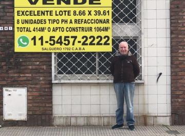 Terreno , Núñez · Nuñez. Retasado. Lote 8,66x39, Usab 2 14,60 m Altura m. Pedraza 5465