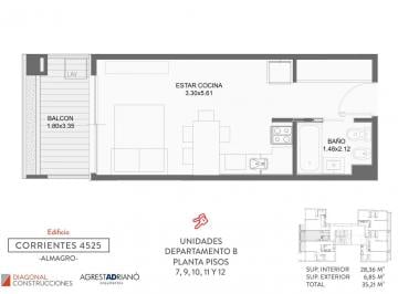 almagro-venta-departamento-1-ambiente · Departamento de 1 Ambiente en Venta en Almagro