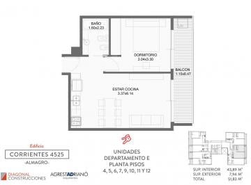 almagro-venta-departamento-2-ambientes · Departamento de 2 Ambientes en Venta en Almagro
