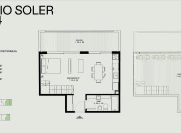 Departamento · 35m² · 1 Ambiente · P Hollywood - Monoambiente con Balcón Terraza y Terrza Propia