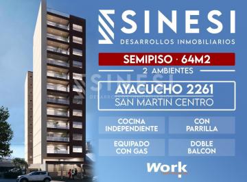 Departamento · 49m² · 2 Ambientes · Semipiso 2 Ambientes - Doble Balcon - San Martín Centro - Work Ayacucho 2261