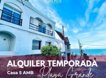 Casa · 250m² · 4 Dormitorios · 1 Cochera · Alquiler por Temporada 5 Amb Playa Grande