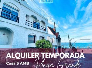 Casa · 250m² · 4 Dormitorios · 1 Cochera · Alquiler Temporada Fabulosa Casa 5 Amb en Playa Grande