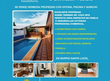Casa · 10m² · 3 Ambientes · 2 Cocheras - Inmobiliaria Ulises Vallaro  · Casa con 2 Dorm. y Oficina en Venta en Santa Lucía