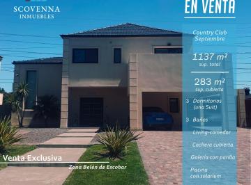 Casa de 5 ambientes, Escobar · Exclusiva Casa en Venta Barrio Septiembre - Escobar