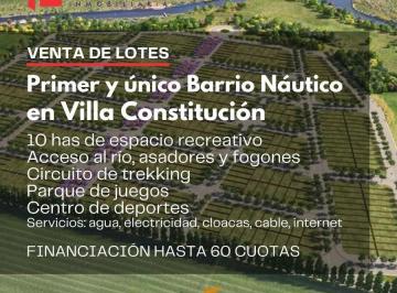 Terreno · 300m² · Terrenos en Zona Rivereña - Lomas del Paraná, Villa Constitución