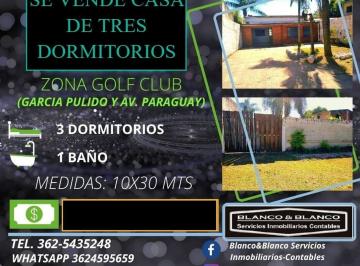 Casa · 300m² · 4 Ambientes · Se Vende: Zona Golf Club, Casa de 3 Dorm.