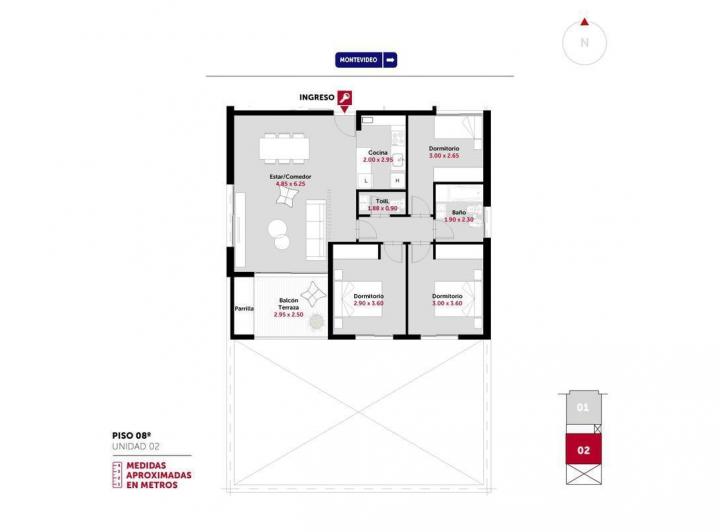 Departamento · 84m² · 4 Ambientes · 1 Cochera