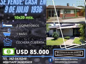 Casa · 200m² · 3 Ambientes · 1 Cochera · Se Vende: Av 9 de Julio 1936, Casa de 2 Dorm.