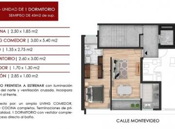 Departamento · 49m² · 2 Ambientes · Departamento de 1 Dormitorio en Barrio Martin