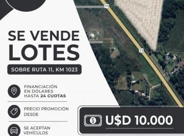 Terreno · 500m² · Se Vende: Lotes Sobre Ruta 11 Km 1023, Precio Promoción