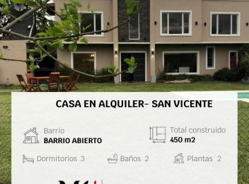 Casa · 140m² · 3 Dormitorios · Casa en Alquiler Temporario - San Vicente