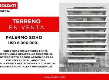 Terreno · 1974m² · Terreno en Palermo de Cuádruple Frente a m de Av Córdoba