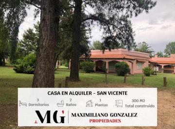 Casa · 300m² · 4 Ambientes · 1 Cochera · Casa en Alquiler - San Vicente, Canning