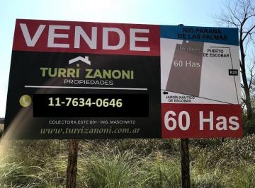 Terreno · 2147483647ha · 60 Hectáreas - Puerto de Escobar - Sobre Parana de Las Palmas