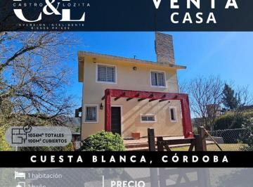 Casa · 100m² · 5 Ambientes · 1 Cochera · Casa con Terreno de 1.034 m² en Cuesta Blanca - Punilla
