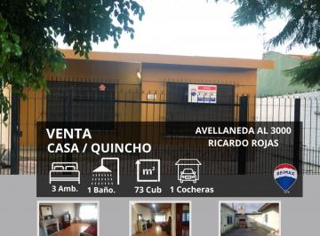 Casa · 73m² · 3 Ambientes · 1 Cochera · Venta Casa 3 Ambientes Quincho Ricardo Rojas