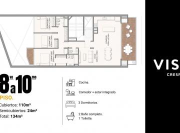 Departamento · 110m² · 4 Ambientes · Departamento - Villa Crespo