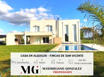 Casa · 240m² · 5 Ambientes · 1 Cochera · Casa en Alquiler Temporal y Anual en Fincas de San Vicente