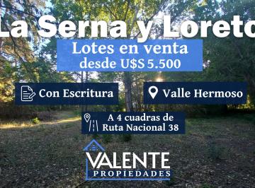Terreno , Valle Hermoso · La Serna y Loreto – Loteo en Valle Hermoso