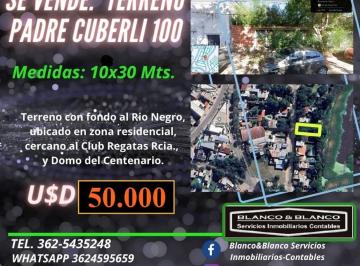 Terreno · 300m² · Se Vende: Padre Cuberli 100, Terreno de 10x30 m