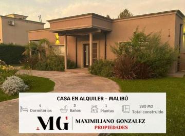 Casa · 280m² · 6 Ambientes · Casa en Alquiler Malibú, San Vicente