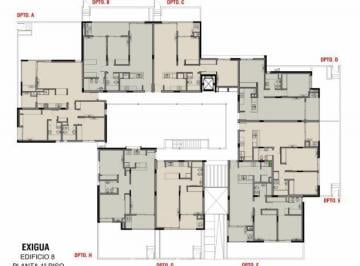 Plano · Departamento de 2 Dorm. en La Torre 8 de 8 Sauces