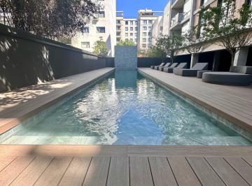 Departamento · 50m² · 2 Ambientes · 1 Cochera · Alquilo 2 Ambientes con Balcón Guemes con Muebles Anenitis Vigilancia Piscina Cochera.