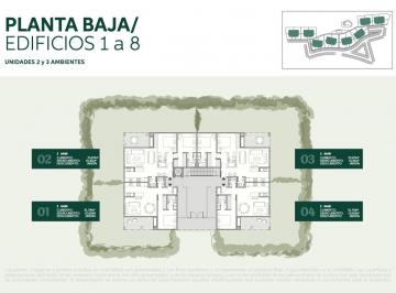 Unidad 2 ambientes en planta baja con jardín privado, ubicada en el edificio 1.C · Departamento en El Canton