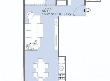 Departamento · 45m² · 2 Ambientes · Departamento de 2 Ambientes Al Frente con Dormitorio en Suite.