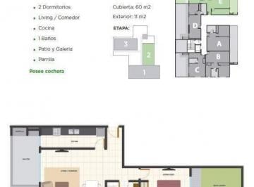 Departamento · 60ha · 2 Ambientes · Departamento en Venta con Renta en Monte Grande