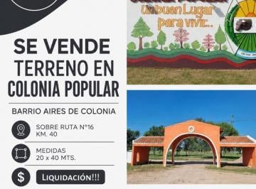 Terreno · 800m² · Aires de Colonia. Se Venden Terrenos de 20x40